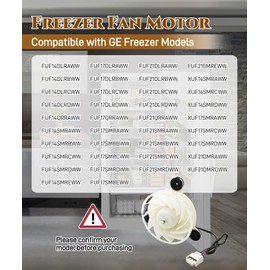 WR60X35365 Freezer Evaporator Fan Motor Compatible with Ge Freezer, DC 12V 2.5W Freezer Fan Motor Replace WR60X27189-1 Year Warranty