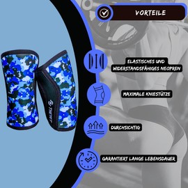 Theyet CrossFit Compression Knee Sleeves Neoprene 7mm 2 Pack Adjustable Support for Men and Women Gym Powerlifting Fitness Gym | Sports Knee Pads for