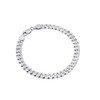 Materia SA-63 Men's Bracelet Curb Chain Silver 925 Flat Curb
