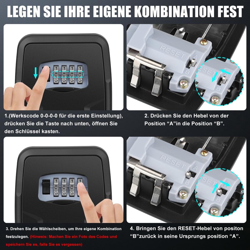 Diyife Large Key Safe for Wall Mounting, Weatherproof Key Box