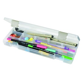ArtBin 3900AB Solutions Extra Long Box, Art & Craft Organizer with Removable Dividers, [1] Plastic Storage Case, Clear