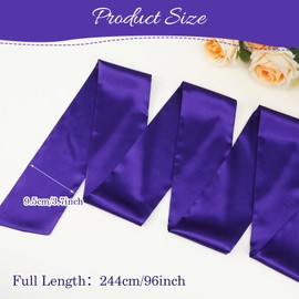 Abeillo Wedding Satin Sash Belt Ribbon Belt for Women Dress Sash Bridal Belt Waist Belt for Party Special Occasion Wide Double Side, Purple