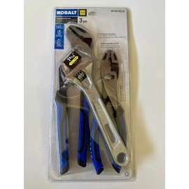 Kobalt 3-Piece Assorted Pliers Set + Adjustable Wrench – Model #55755