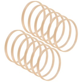 M METERXITY 12 Pack Wooden Bamboo Floral Hoop-5 Inch Craft Wooden Wreath Rings, Apply to DIY Wedding Wreath Decor/Macrame Dreamcatcher/Wall Hanging Crafts (Wooden)