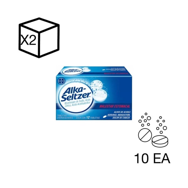 Alka-Seltzer Plus 2X ALKA-SELTZER CAPS |TABLETAS EFERVESCENTES 10EA