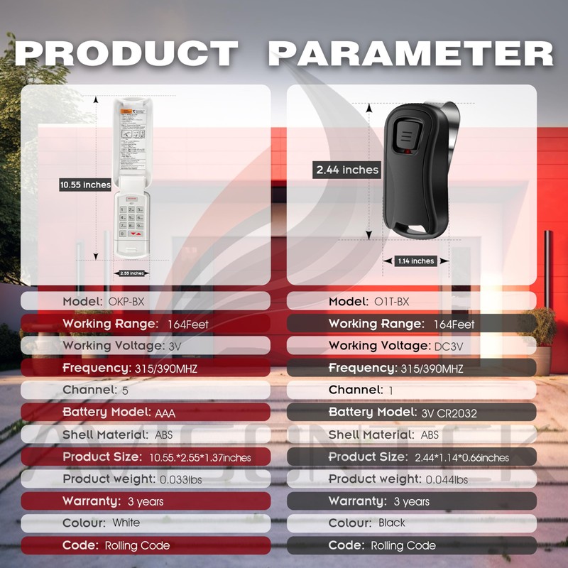 OKP-BX O1T-BX Overhead Door Legacy Python Garage Door Opener Keypad