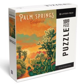 Palm Springs, California, Oil Painting Series, Cholla Cactus (1000 Piece Puzzle, Challenging Jigsaw Puzzle for Adults, Made in USA)