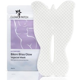 Clear Patch Bikini Bliss Glow Vajacial Butterfly Mask Hydrating & Soothing Hydrogel Mask for Bikini Area Post-Shaving & Waxing Care Infused with Hyaluronic Acid & Aloe Vera for Soft Skin (Pack of 2)