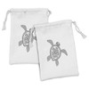 Ambesonne Turtle Fabric Pouch Set of 2, Turtle Design Tattoo
