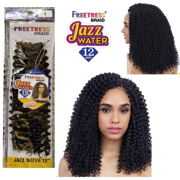 FreeTress Jazz Water 12" Crochet Synthetic Braiding Hair (30)