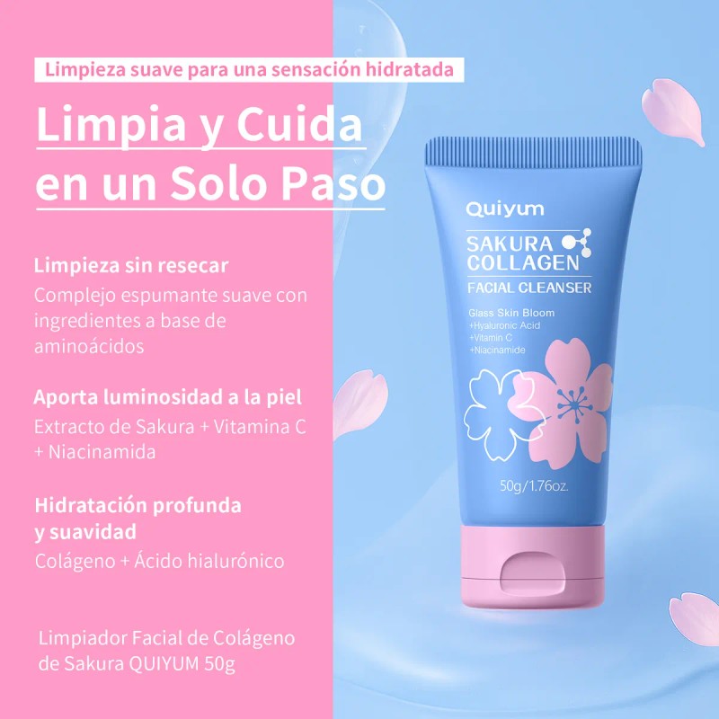 Set De Cuidado Facial Quiyum Sakura, 5 Unidades, Hidratante
