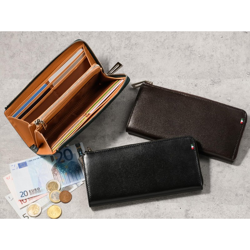 MILAGRO CA-PG-654 I・Bonaudo Palmerato Goat Leather L-Shaped Zipper Long Wallet