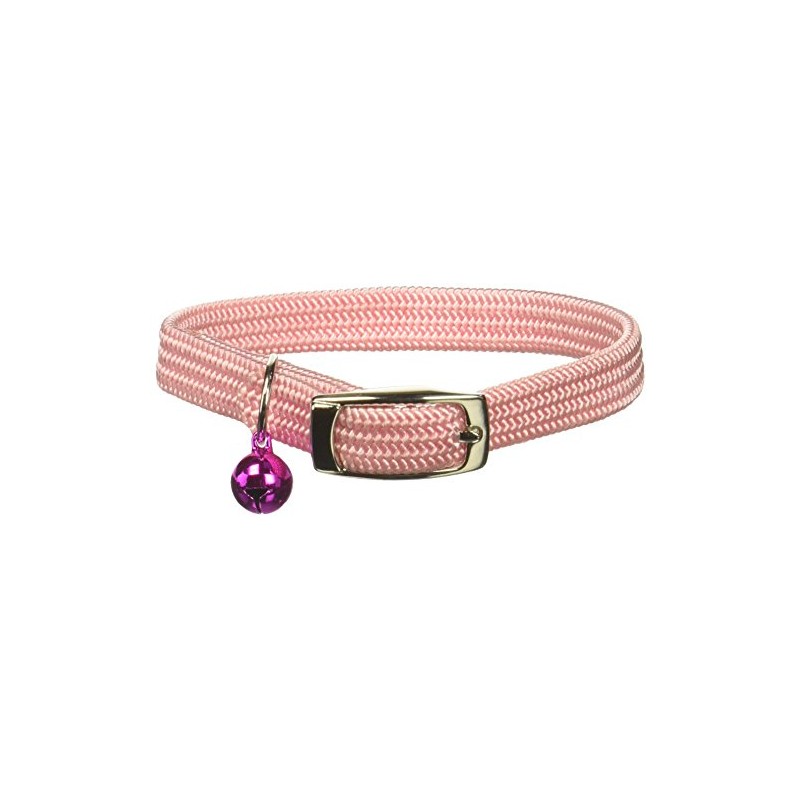 OmniPet Kool Kat Elastic Cat Safety Collar with Bell, Pink,