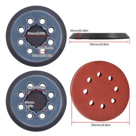 5 inch Sander Pad for De-walt, 4 Screw Holes 8 Hole Hook and Loop Replacement Polishing Buffing Orbital Sander Discs Round Backing Pad for De-Walt