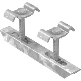 FeNau | Double clamp for grate height 40-50 mm and MW: 30/20 mm, S235JR, hot-dip galvanised, grate protection, grate attachment