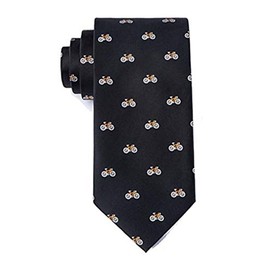 Men's Microfiber Black Bicycles Bike Cycling Necktie Tie Neckwear