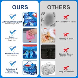 RHCPFOVR Kids Lunch Bag - Double - Decker Cooler Insulated Lunch Box for Boys Girls,Washable Lunch Bag and Reusable Toddler Lunchbox for School and Daycare