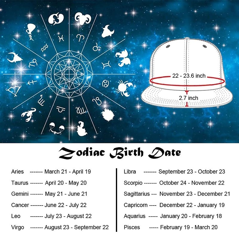 Kangqifen Hombres Mujer Baseball Tapas Constellation Zodiac 12 El Snapback