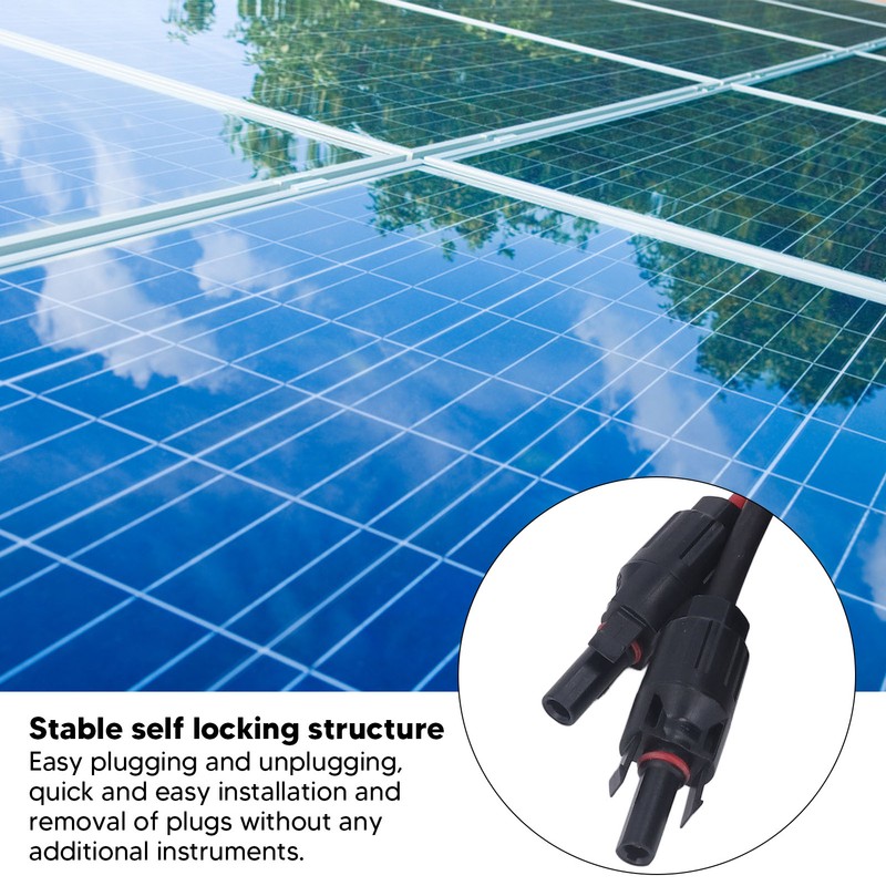 2pcs 12AWG 4mm² Solar Panel Extension Cable Black Red Solar