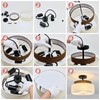 Qgiytp 13" Double Drum 3-Light Semi Flush Mount Ceiling Light