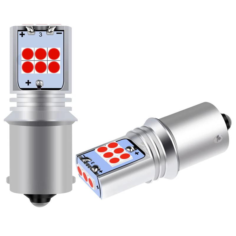 GLOFE 3Pcs Red Interior Map Dome Light LED Bulbs Compatible