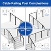 BLIKA Complete Set 42" Cable Railing Post Kit(Post 41"x2"x2"), Black