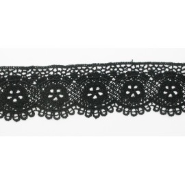 Unbranded Venice Lace 1 3/8" (24.93mm) Black Fine Quality 3 Yards
