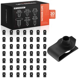 A-Premium 50 PCS Black Phosphate 24-10 Screw Size Extruded U Nuts Car Retainer Fastener Push Pin Clips Compatible with Ford, GM Models - for 11.9mm Hole