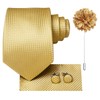 Hi-Tie Silk Men's Tie and Pocket Square Cufflinks Lapel Pin