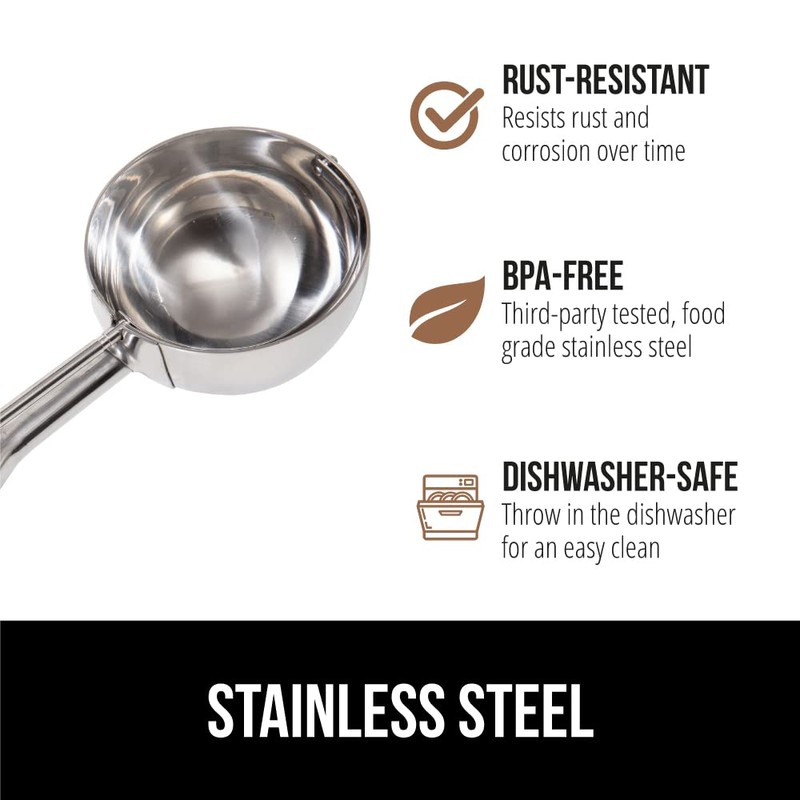 GORILLA GRIP BPA-Free Stainless Steel Cookie Scoop, 1 TBSP Scooper