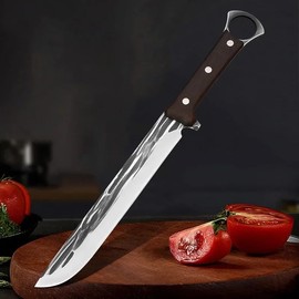 LIUZHANGYU Knives Japanese Brisket Slicing Knife, 7.9" Premium High-Carbon Butcher Breaking Knife Hand Forged Long Meat Trimming Carving Knife for Turkey Slicing Meat Rib Roast BBQ Christmas Gifts