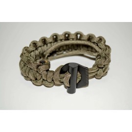 BeReacue Fire Starter Bracelet Survival Adj. Fish & Fire Paracord EZ Deploy Bushcraft - Khaki