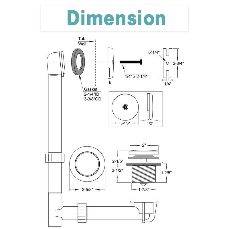 BESTILL Single Hole Bathtub Drain Overflow Plate Kit，Oil Rubbed Bronze