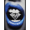KUSTOM ART Picture Series Images Provocating Lips with Blue Lipstick
