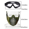 Yzpacc Airsoft Mask with Goggles, Foldable Half Face Airsoft Mesh