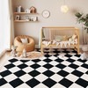 ARKIIKI 8x10 Washable Checkered Rugs for Bedroom, Black and White