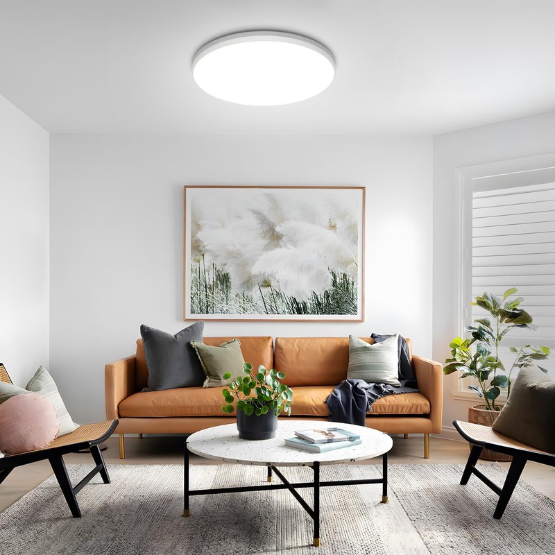 SunRider 2-Pack LED Flush Mount Ceiling Light Fixture with Night