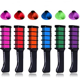 Juego de peines temporales para el cabello, 6 colores vibrantes, aplicador de tiza para teñir el cabello instantáneamente