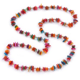 Avalaya Long Multicoloured Sea Shell Nugget Necklace - 98cm L