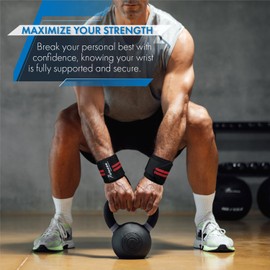 Actesso Weight lifting Wrist Wraps (Single) - Premium Wrist Support Straps for Powerlifting, Deadlifts, Gym Workouts and Fitness Training (1 Piece, Blue, One Size)