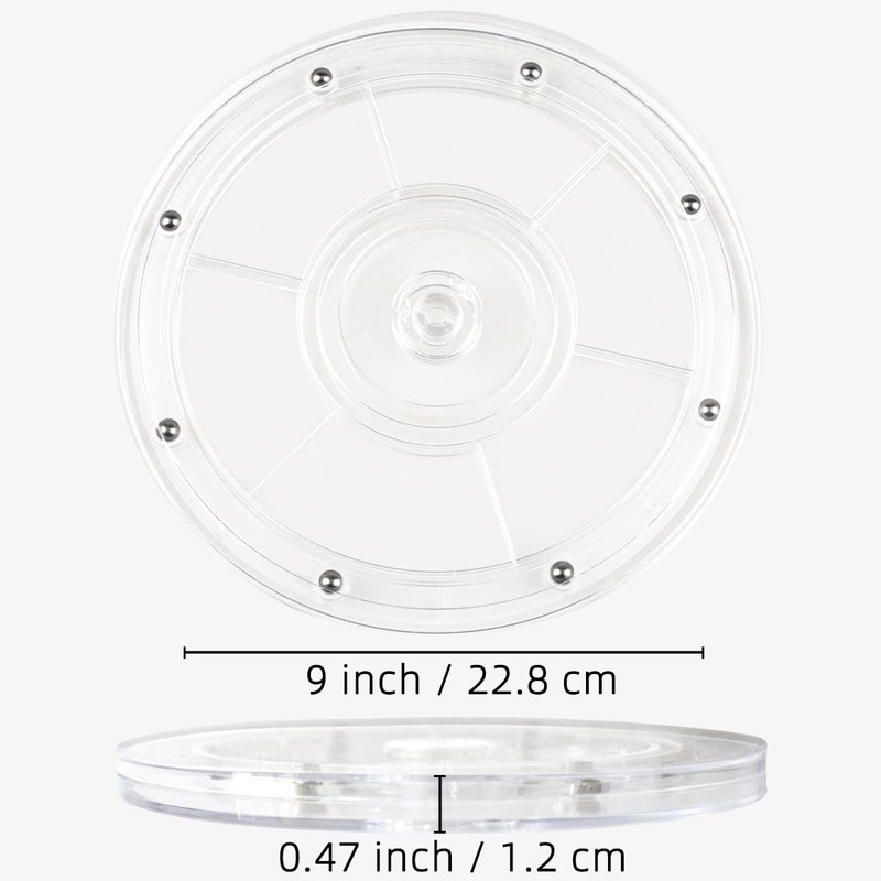 Yatinkim 22.8 cm Acrylic Turntable Rotating Base Clear 360 Degree