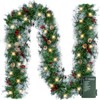 Dazzle Bright 9 FT Artificial Christmas Garland, 50 LED Battery