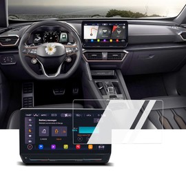 BIXUAN 12 Zoll für Cupra Formentor 2021 2022 2023 2024 Navigation Displayschutzfolie Transparent 9H Gehärtetes Glas Schutz Anti Fingerabdruck Schutzfolie GPS Navi Folie（Nicht 10"）