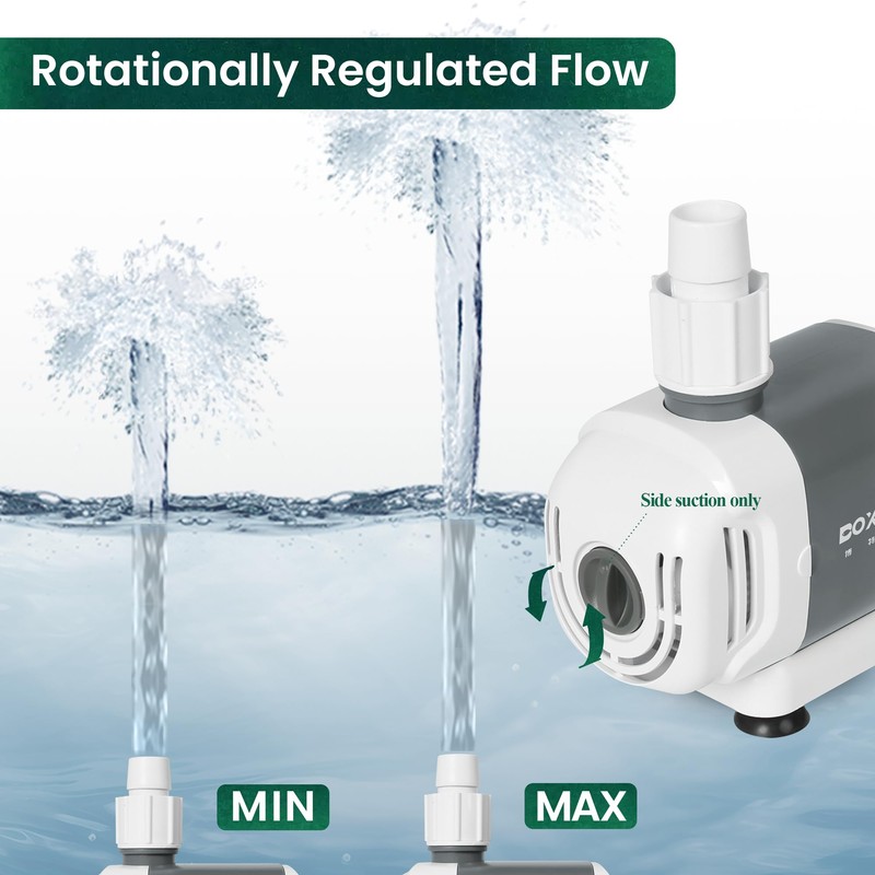 Boxtech Fountain Pump, Submersible Water & Land Pump Kit -