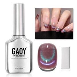 GAOY Cat Eye Gel Nail Polish, 16ml Glitter Holographic Nail Polish with Magnet, Reflective Translucent UV Gel, 2029 Fantasy Aurora