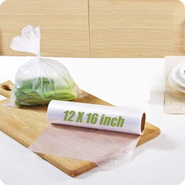 Plastic Produce Bag Roll 12 X 16 inch , Vegetable Food Bread and Grocery Clear Bag, 350 Bags/Roll (1)