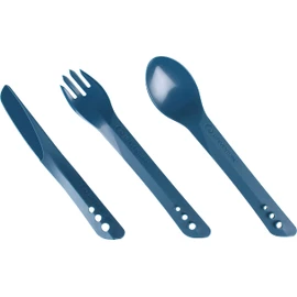 Lifeventure Ellipse Plastic Interlocking Cutlery Set For Camping, Travel & Outdoor - Navy Blue