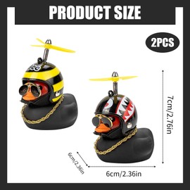 2 PCS Car Dashboard Accessories Car Accessories Car Duck Decoration Dashboard Car Decorations Duck Car Ornaments with Propeller Helmet Car Dashboard Figurines & Idols
