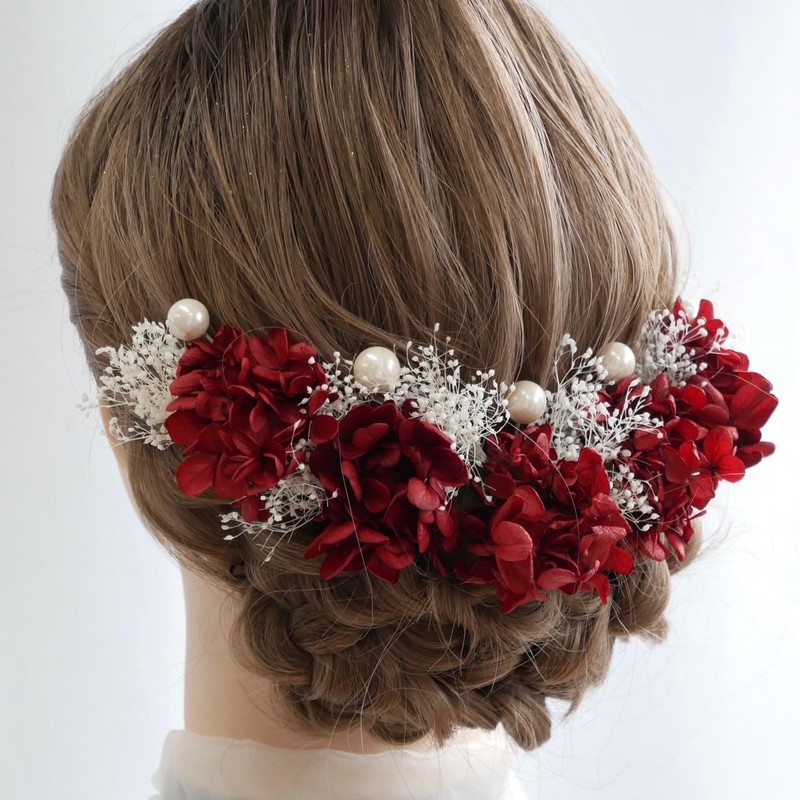 Lomeri Romeli Hair Ornaments with Kasumi Grass, Hydrangea and Pearls