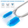 Flexible Drain Brush，75 Inch long straw cleaner brush and 3